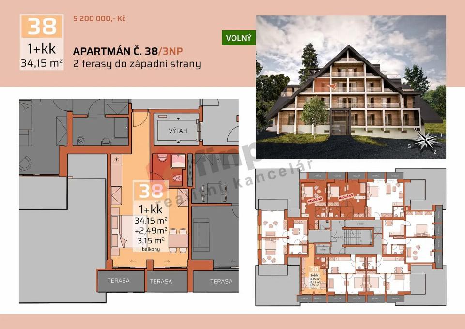 Prodej bytu 34 m²