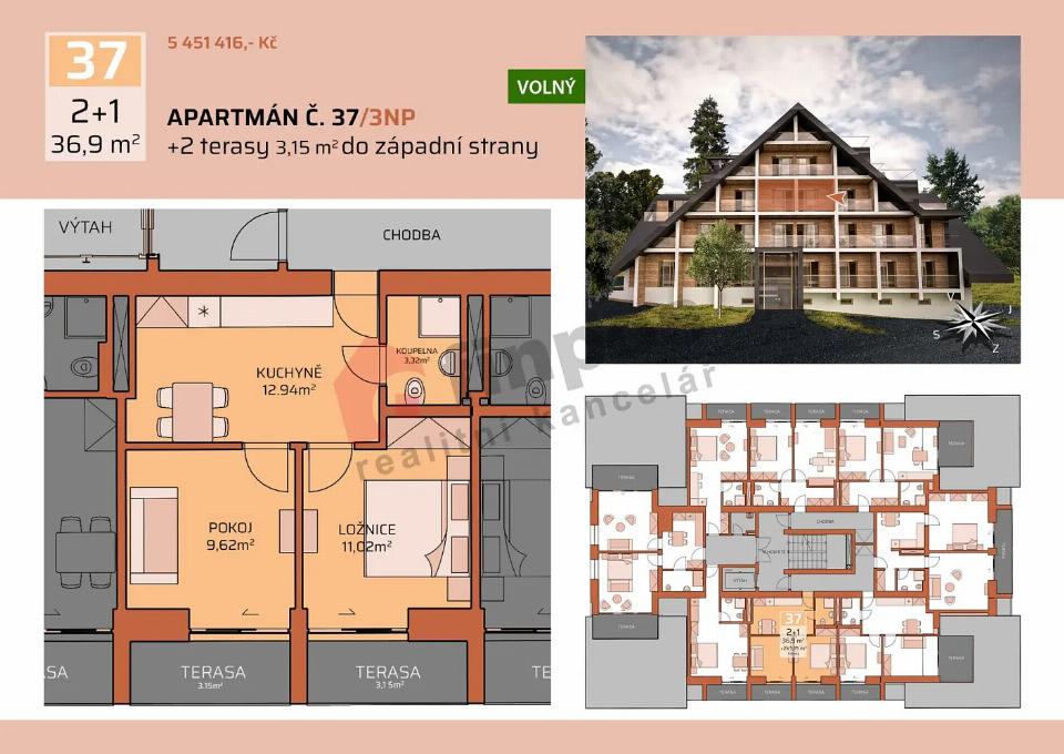 Prodej bytu 37 m²