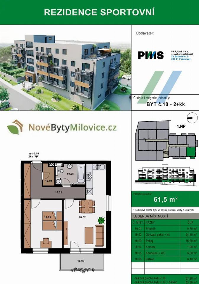 Prodej bytu 57 m²