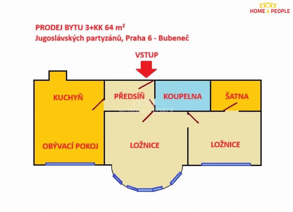 Prodej bytu 64 m²