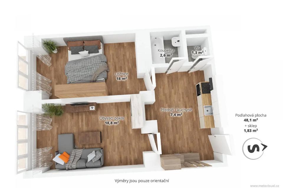 Prodej bytu 48 m²