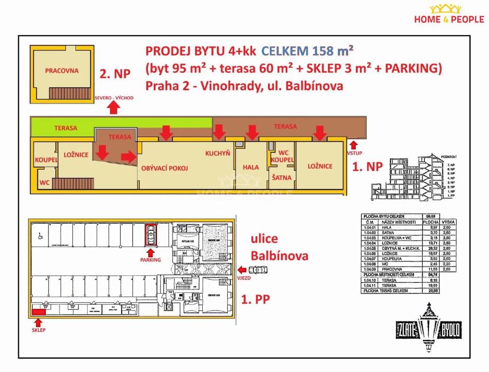 Prodej bytu 158 m²