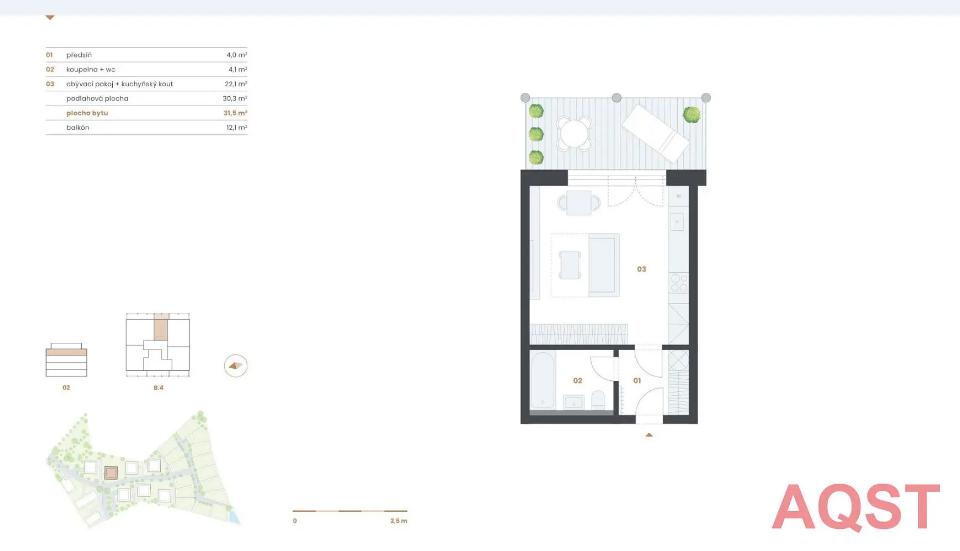 Prodej bytu 44 m²